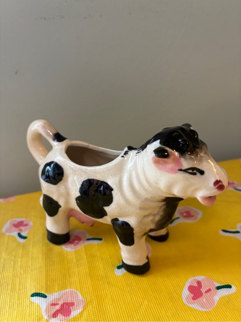 Ceramic Cow Creamer Pitcher - Black and White
